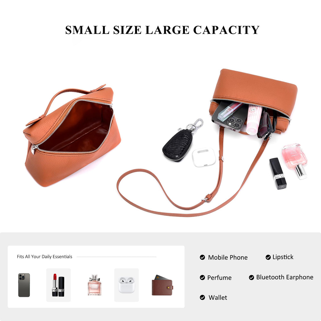 Small Genuine Leather Top-Handle Bag E3854