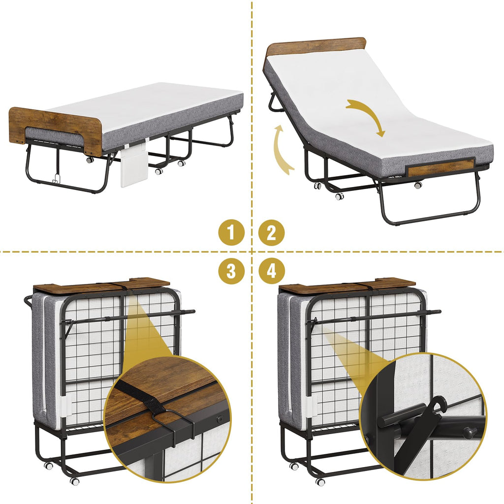 Folding Bed with 5" Mattress Cot Size P728