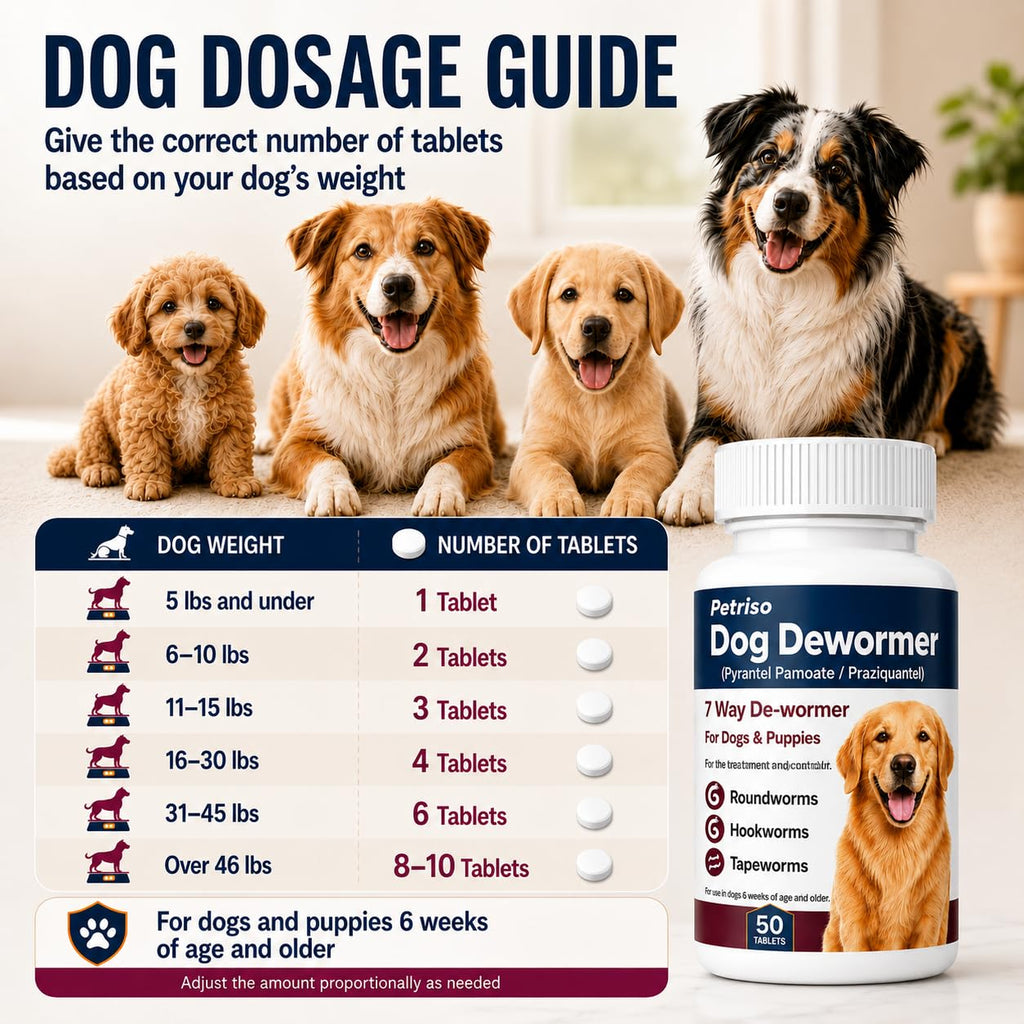 Dewormer for Dogs, 50 Tablets Z858