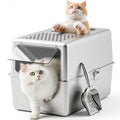 Enclosed Stainless Steel Cat Litter Box with Lid G355