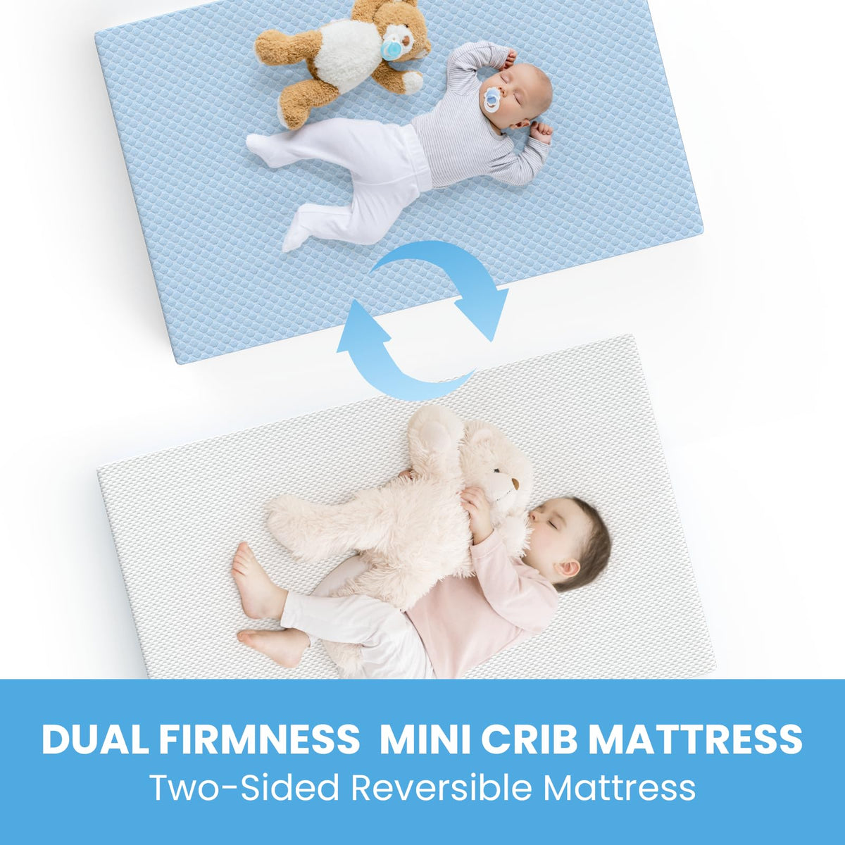 Mini Crib Mattress, 38x24x4 Inch Dual-Sided Gel Memory Foam J908