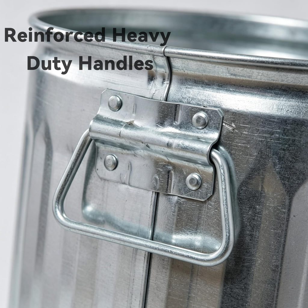 31 Gallon Heavy Duty Galvanized Metal Trash Can with Lid O6663