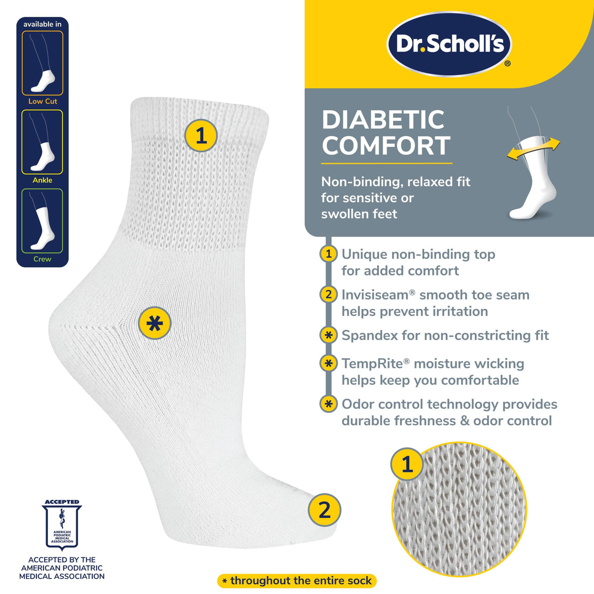 Diabetic Circulatory Flat-Knit Socks U233964