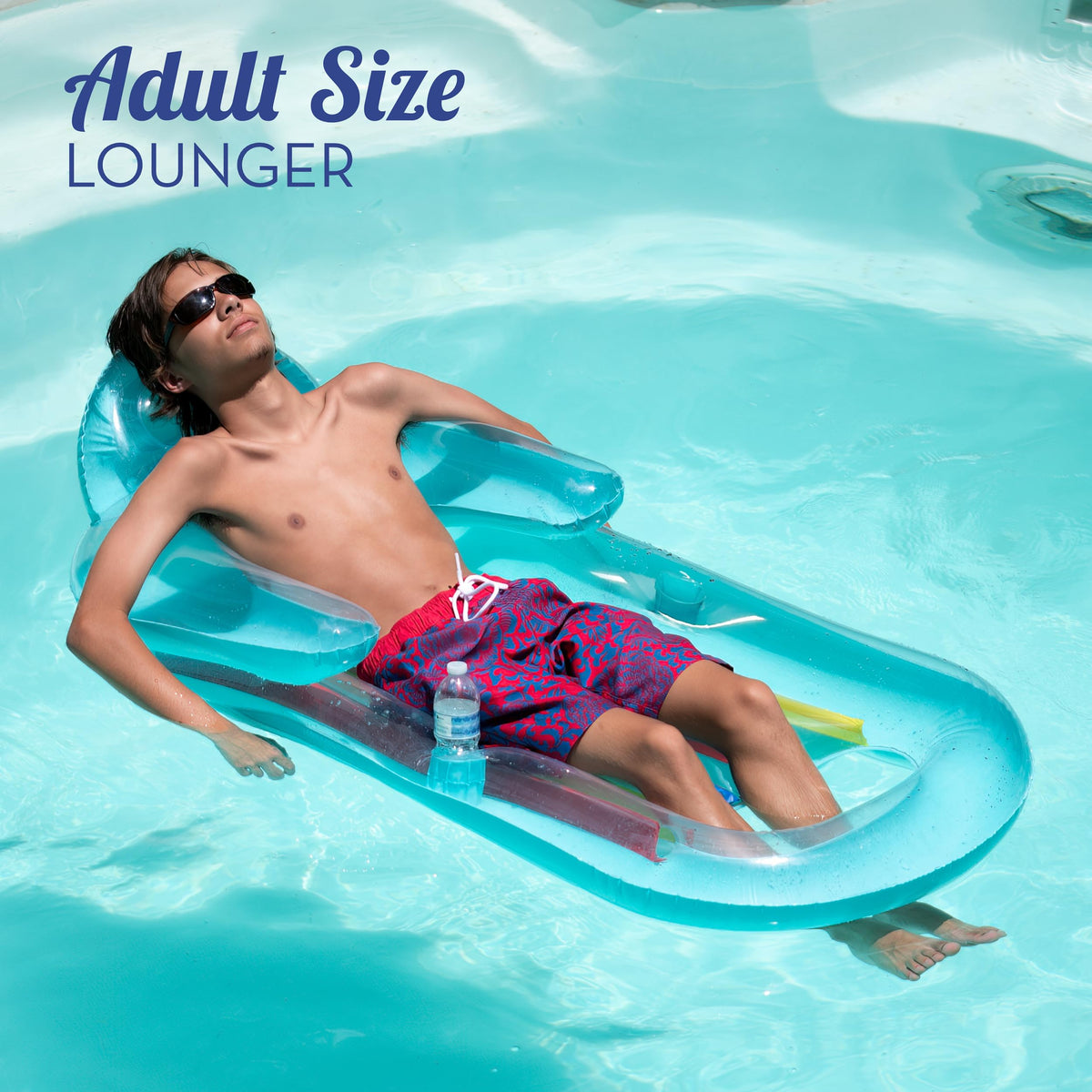 Adult Size Pool Floats Lounger with Cup Holder 2 Pack O650415