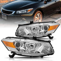 Headlight Assembly Replacement Chrome Housing with Amber Reflector D860