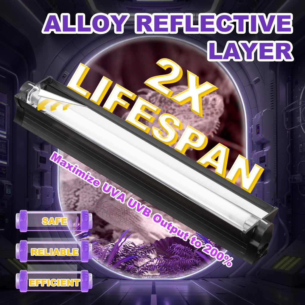 8W T5 HO UVB Fluorescent Light Fixture Combo Kit Q350