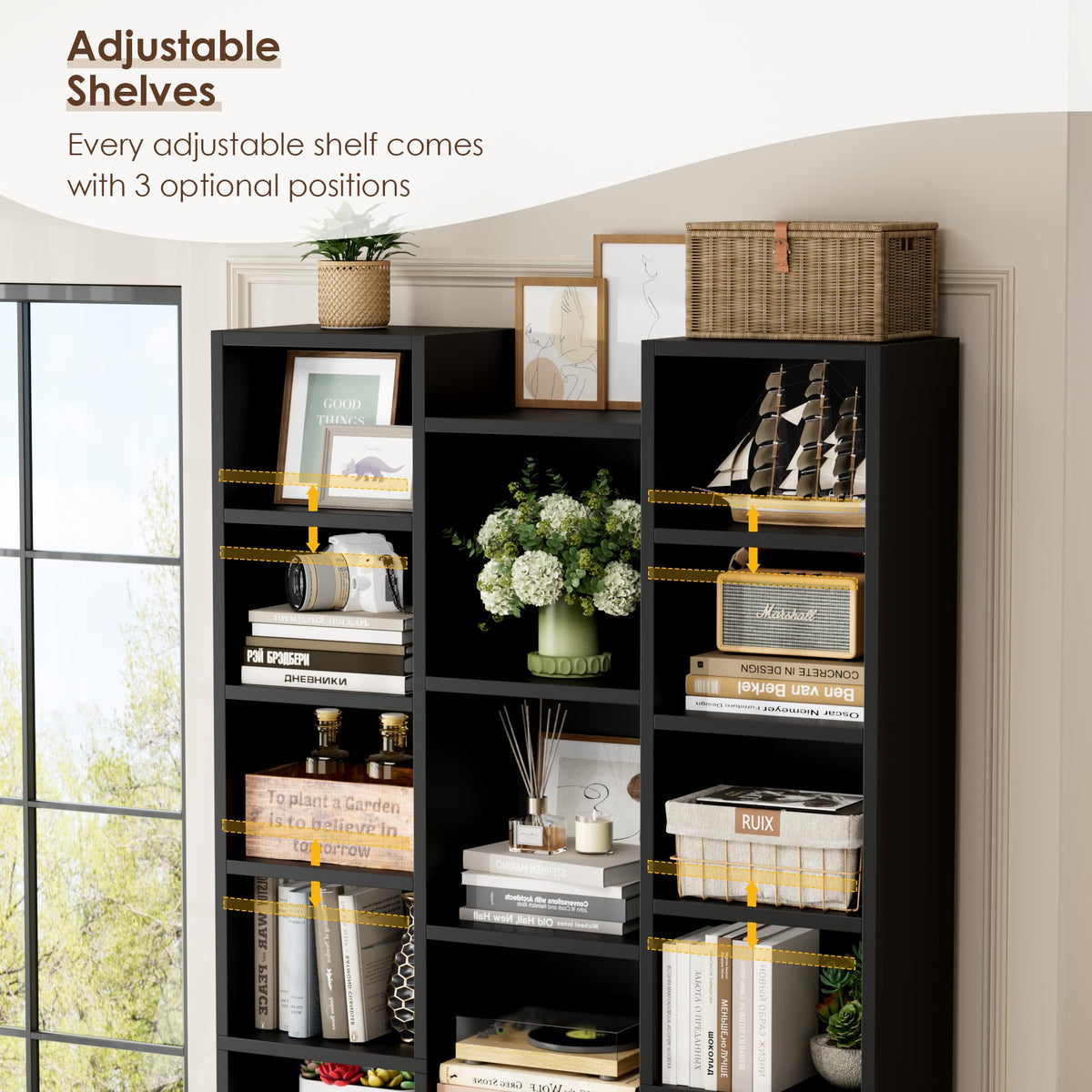 71'' H Black 21 Cube Bookshelf T927099