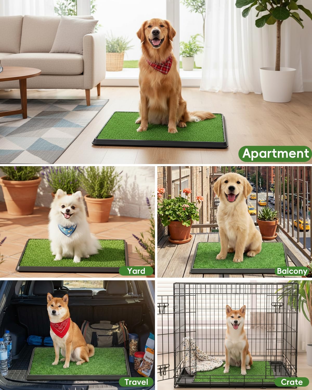 25" x 20" Artificial Grass Dog Potty Training Pad with Tray D990