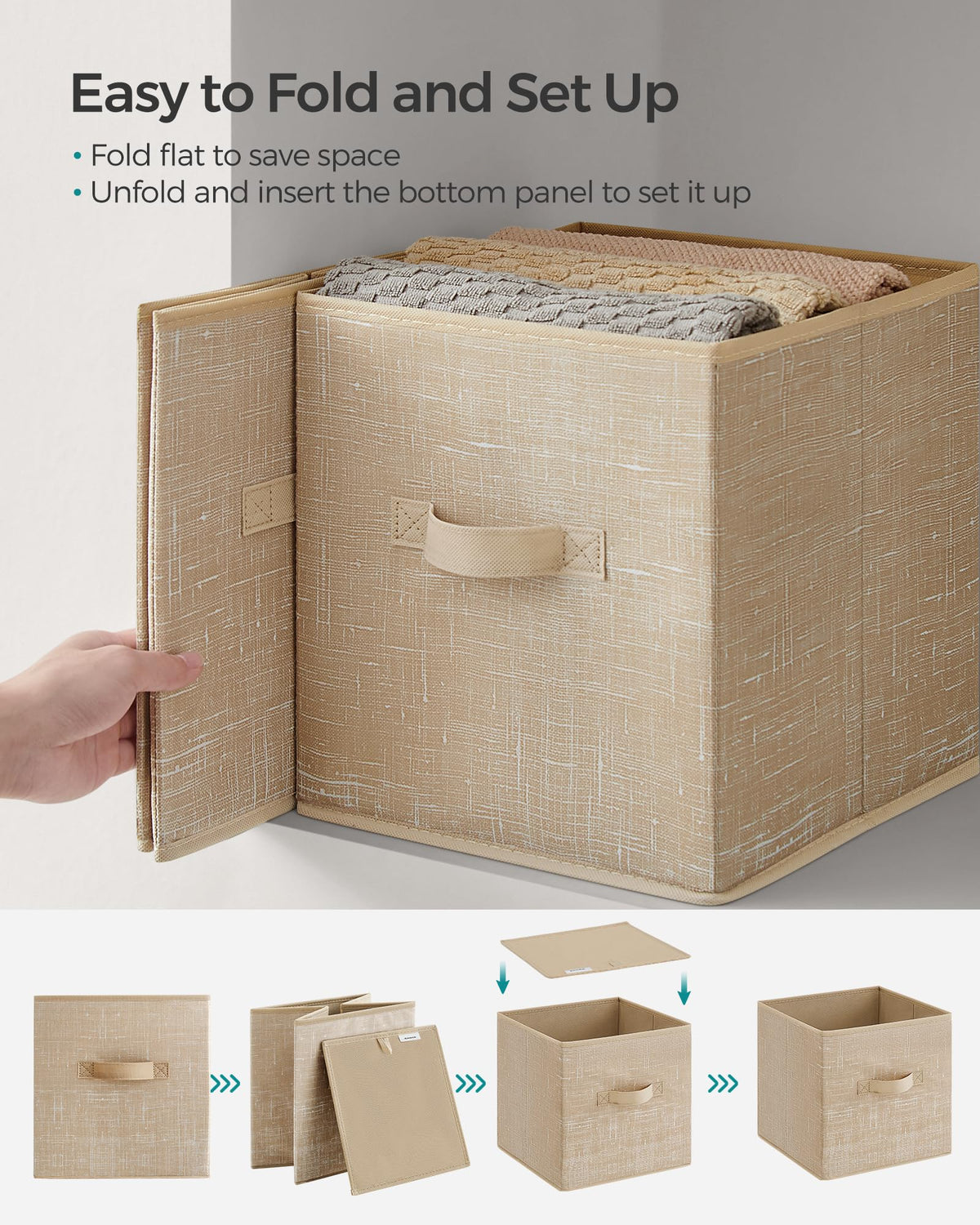 Set of 8 Foldable Storage Cubes D5525