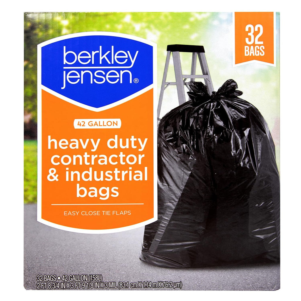 42 Gallon 32 Count Black 3 Mil Contractor Trash Bags T206