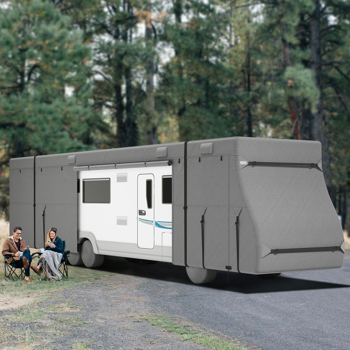 40-43 ft Non-Woven Fabric Waterproof RV Cover with Storage Bag F844