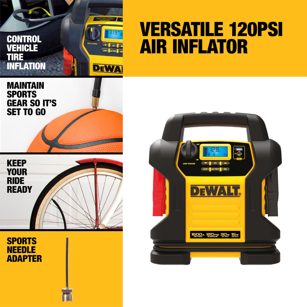 1600 Peak Amp Jump Starter with 120 PSI Air Inflator V730