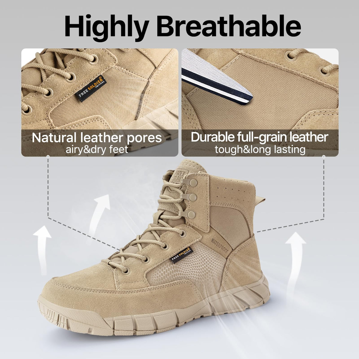 Men's 6 Inches Lightweight Waterproof Suede Leather Work Boots J540