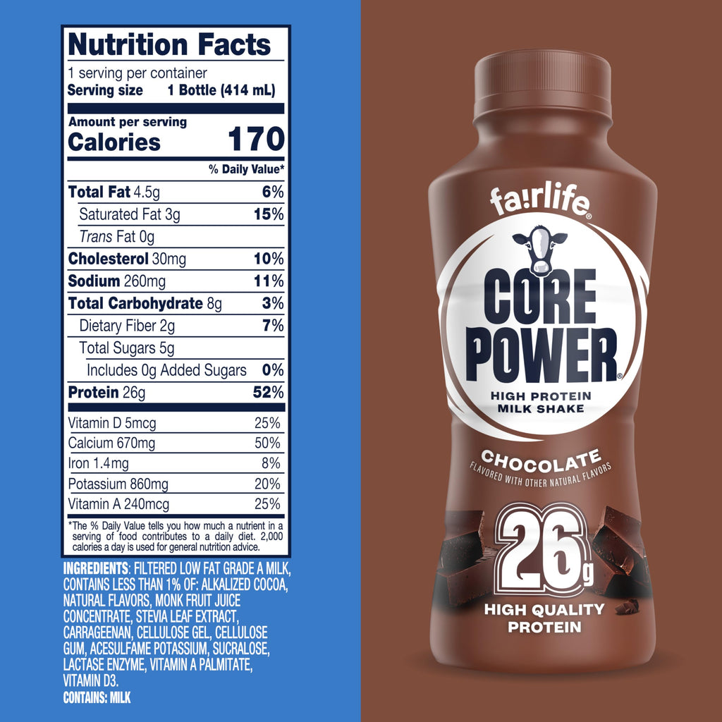 26g Protein Chocolate Milk Shakes 14 Fl Oz (Pack of 12) D347