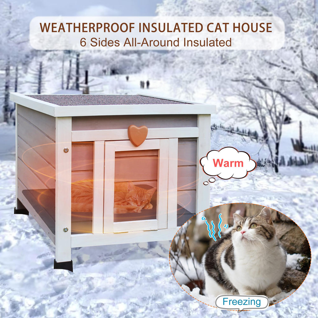 Insulated Outdoor Cat House with Liner Z713246