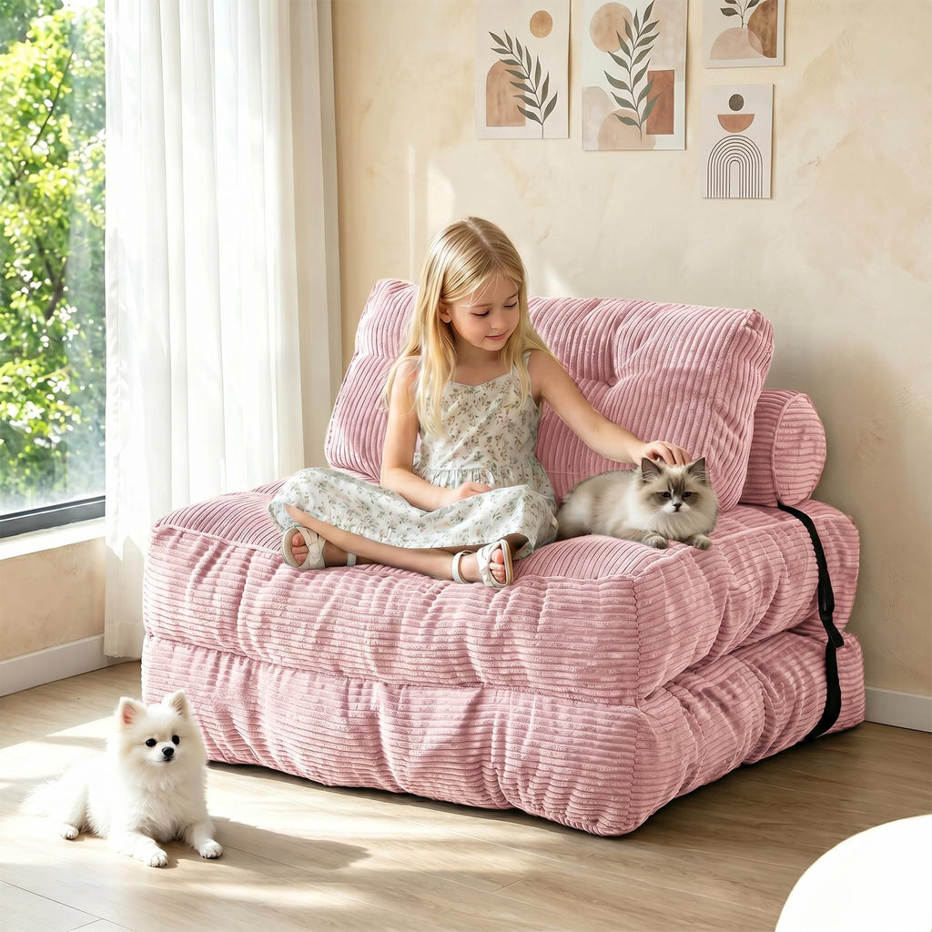 3-in-1 Folding Sofa Bed Convertible Futon Chair I453588