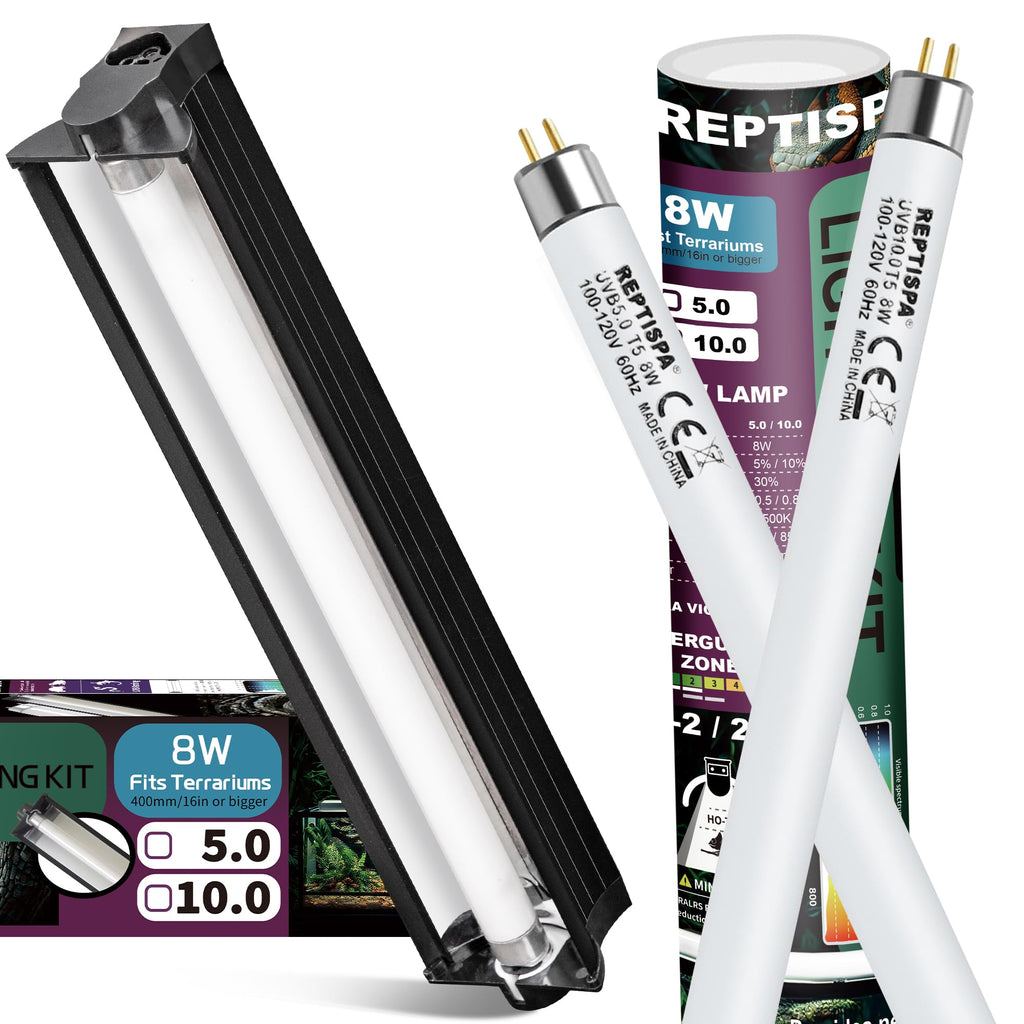 8W T5 HO UVB Fluorescent Light Fixture Combo Kit Q350