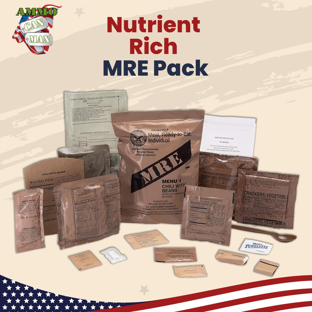 US Military MRE Case Menus 1-12 S650