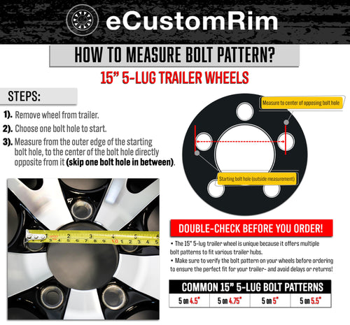 2-Pack 12 Inch Trailer Tire Rim Assembly V88367