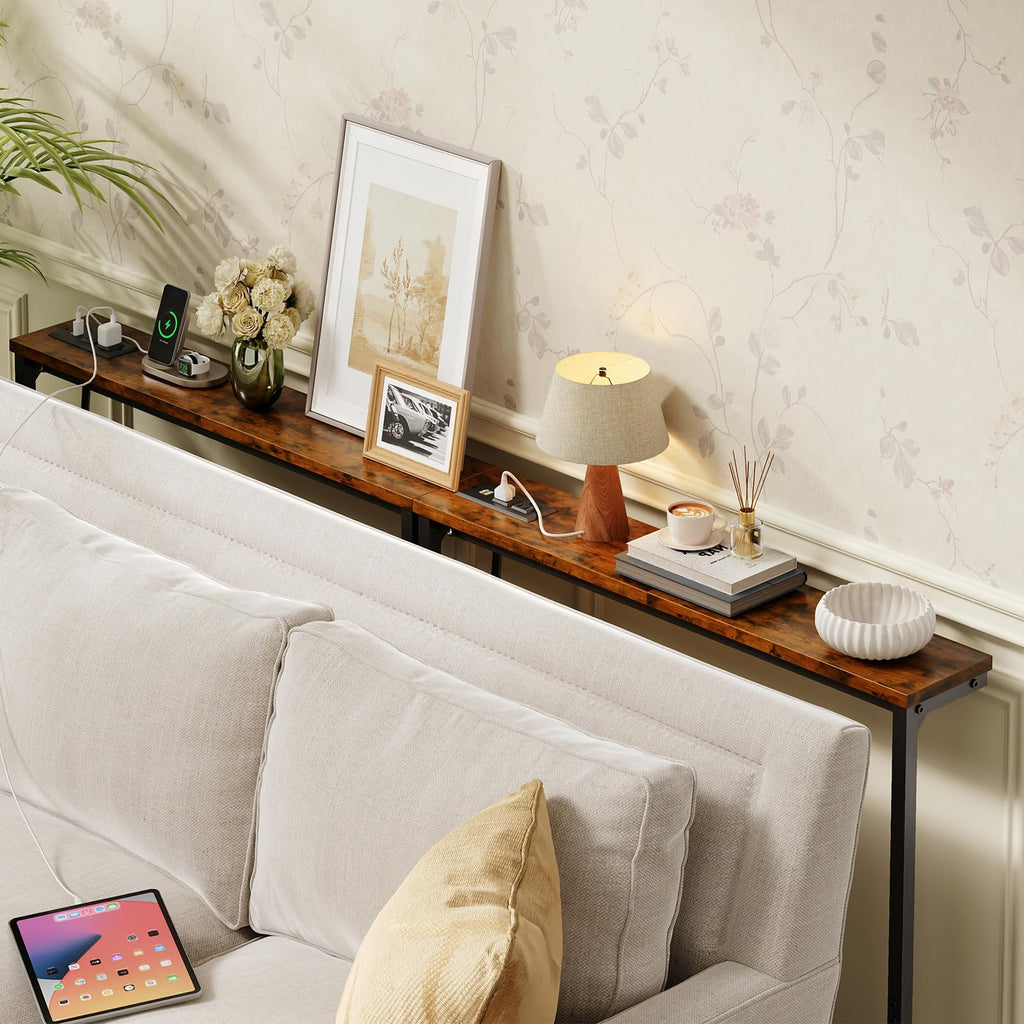 63 Inch Narrow Console Table with 2 Power Outlets P46673