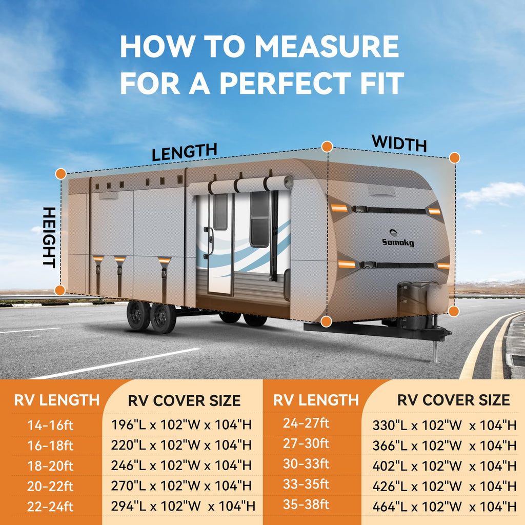 14-16 FT Heavy Duty 8-Layer Camper Cover O10106
