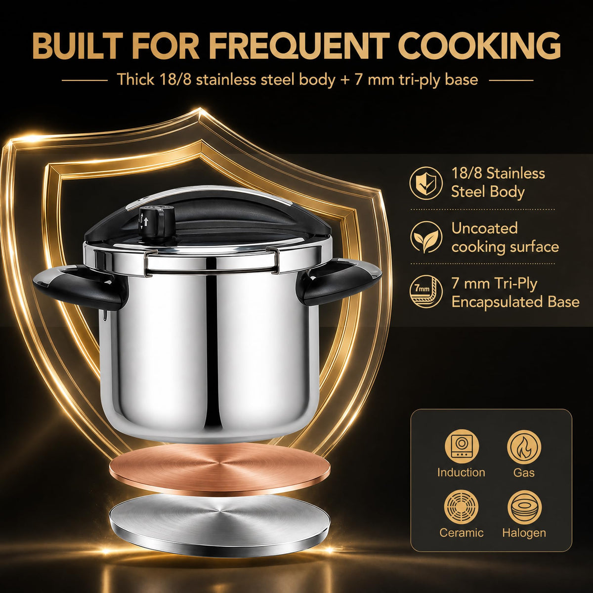 3.2QT Stainless Steel Stovetop Pressure Cooker H80435