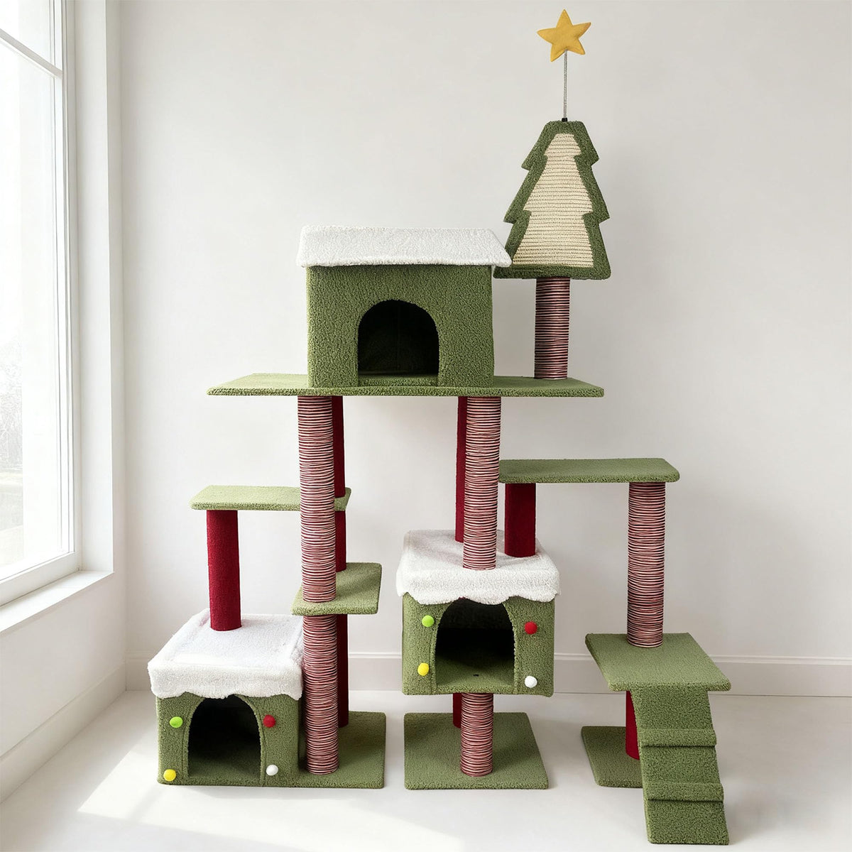 70 Inch Cat Tree with 3 Condos & Climbing Ladder D8291