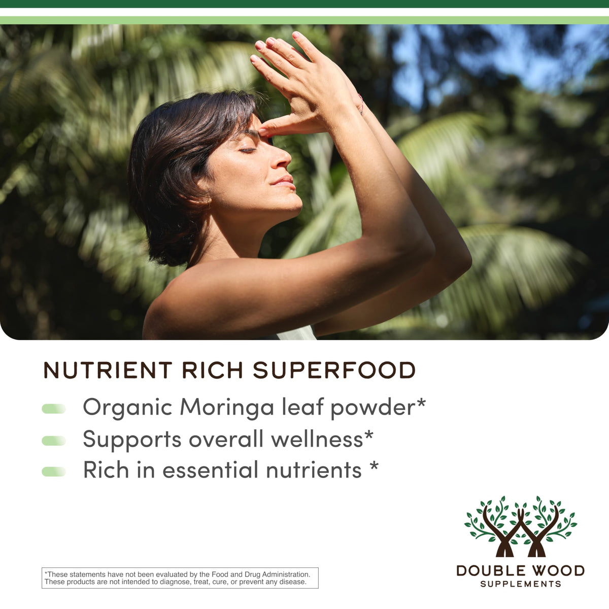 Organic Moringa Leaf 1,000mg 210 Capsules H7306