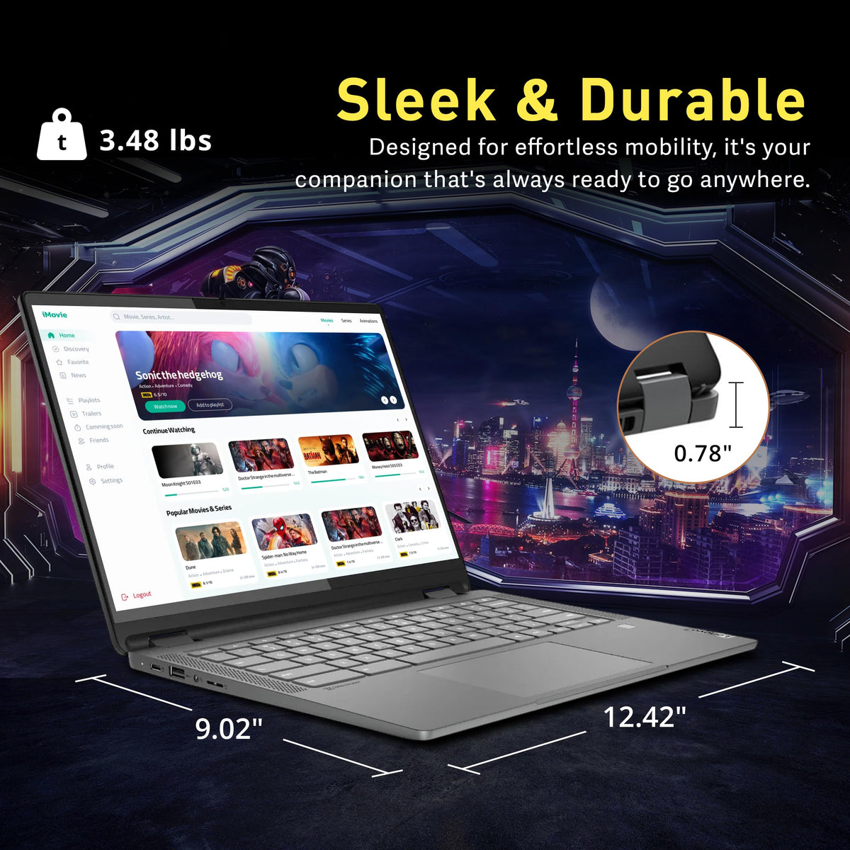14" WUXGA Touchscreen 2-in-1 Chromebook, Intel Core i5, 8GB, 1.25TB Storage, Gray O812