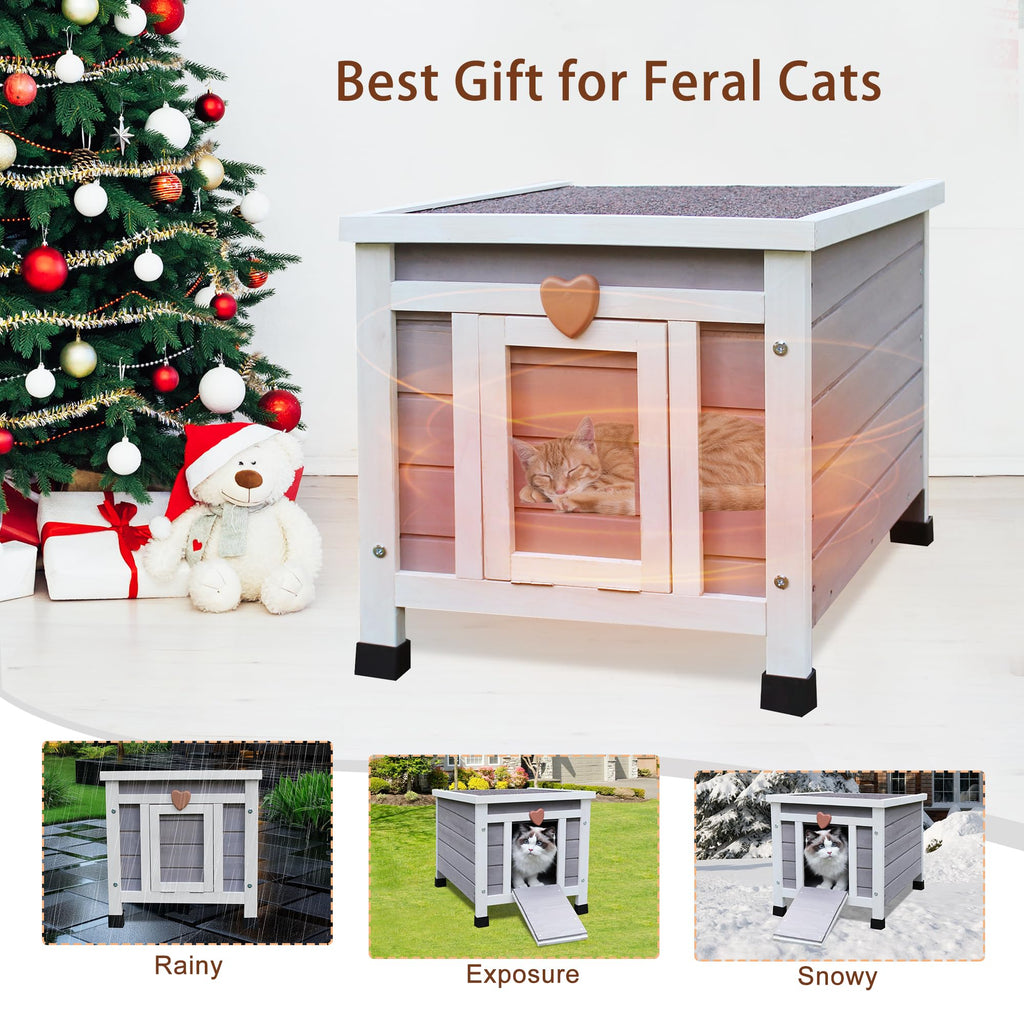 Insulated Outdoor Cat House with Liner Z713246