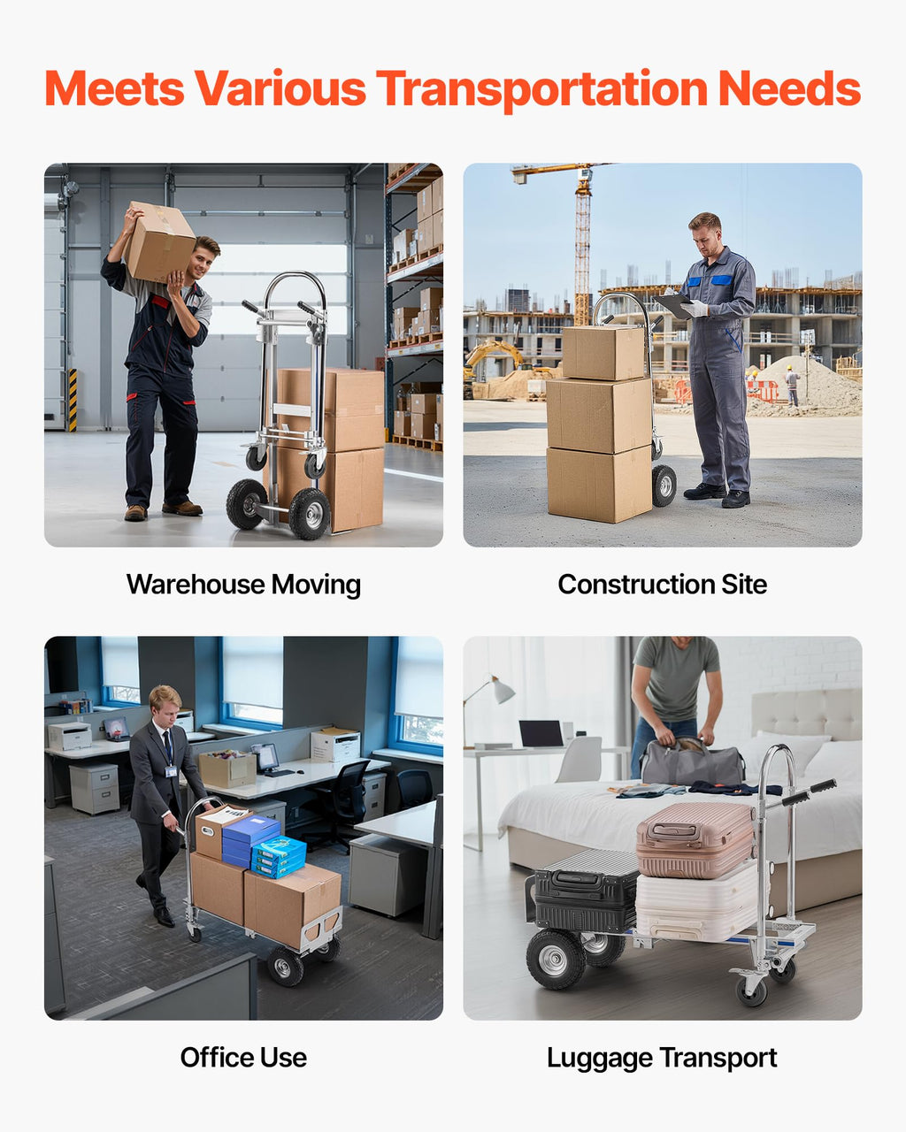 2 in 1 Convertible Hand Truck Dolly 1000 lbs X949