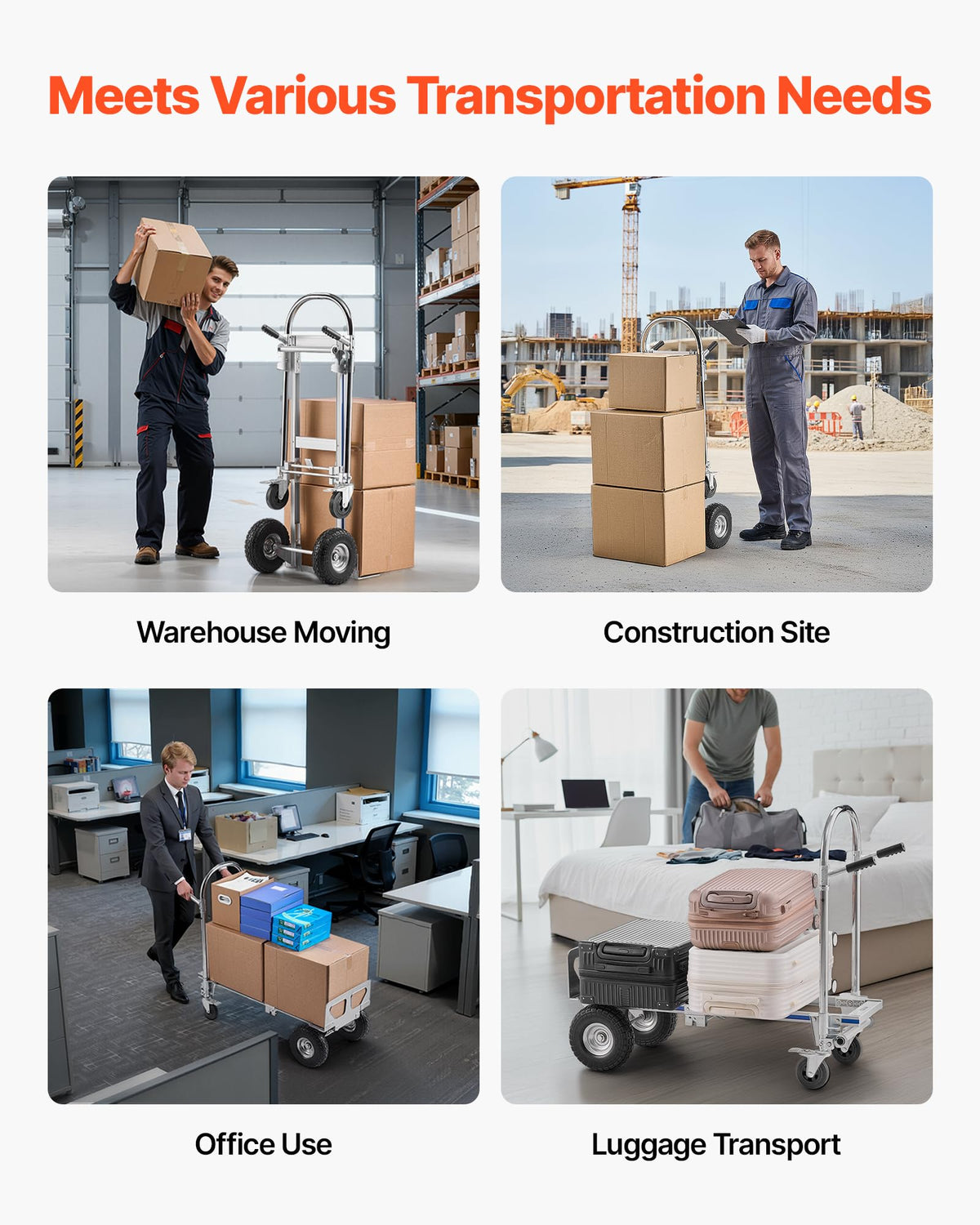 2 in 1 Convertible Hand Truck Dolly 1000 lbs X949