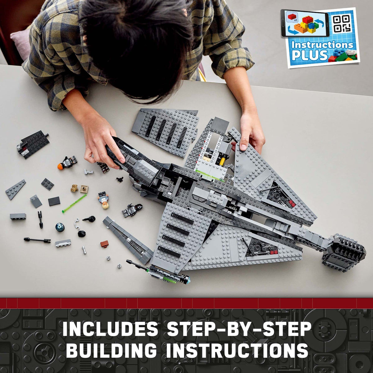 Buildable Toy Starship with Minifigure and Droid Figure I1334