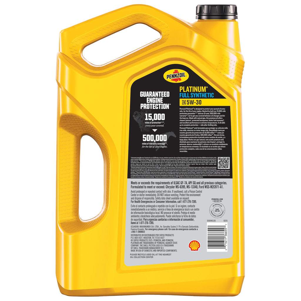 Full Synthetic 5W-30 Motor Oil, 5 Quart E403427