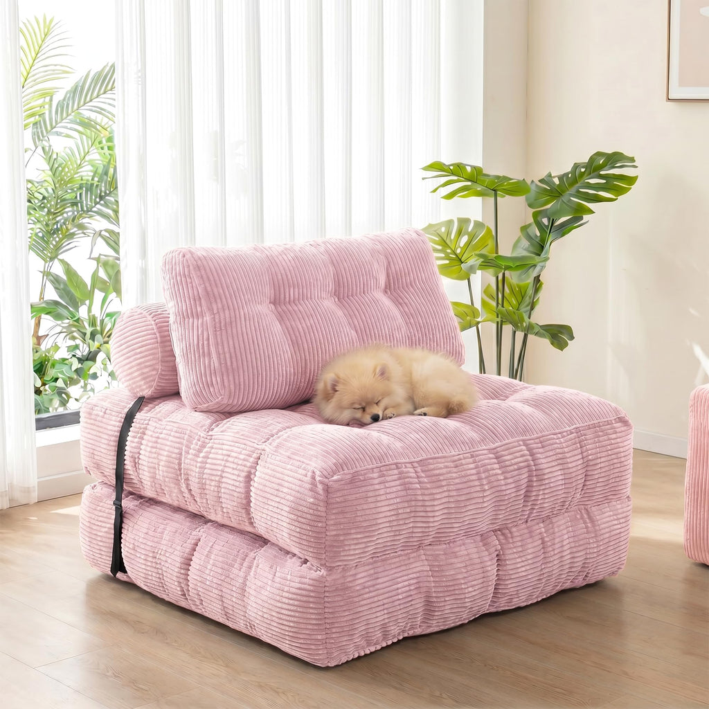 3-in-1 Folding Sofa Bed Convertible Futon Chair I453588