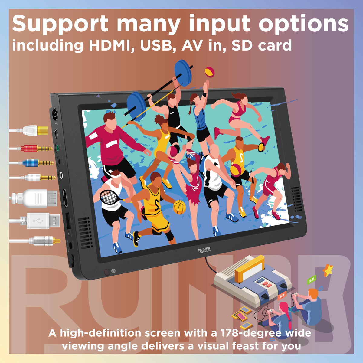 Portable Digital TV with Antenna Y241109