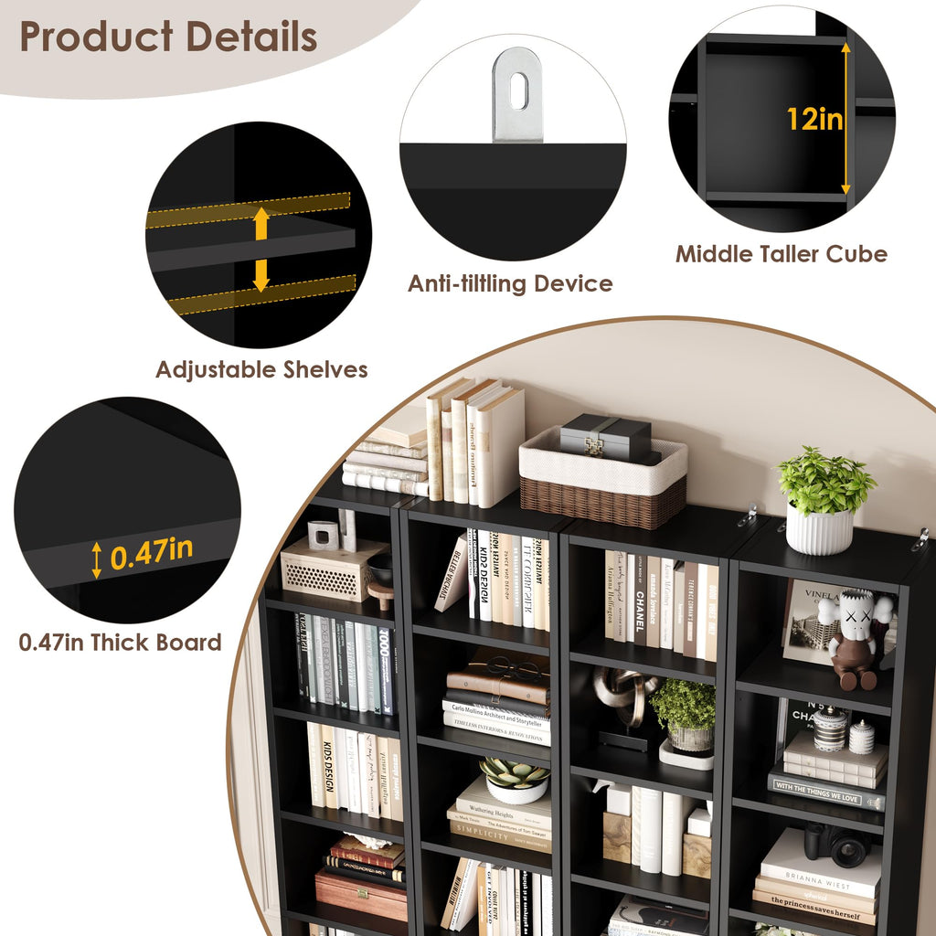 71'' H Black 21 Cube Bookshelf T927099