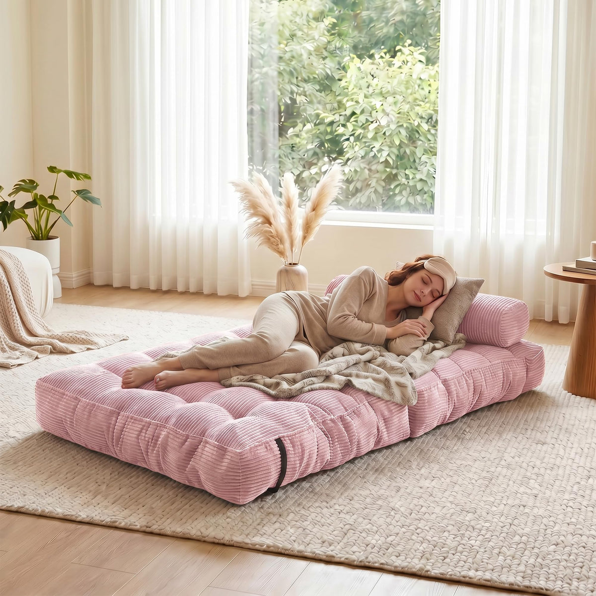 3-in-1 Folding Sofa Bed Convertible Futon Chair I453588
