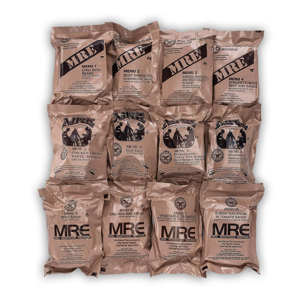 US Military MRE Case Menus 1-12 S650