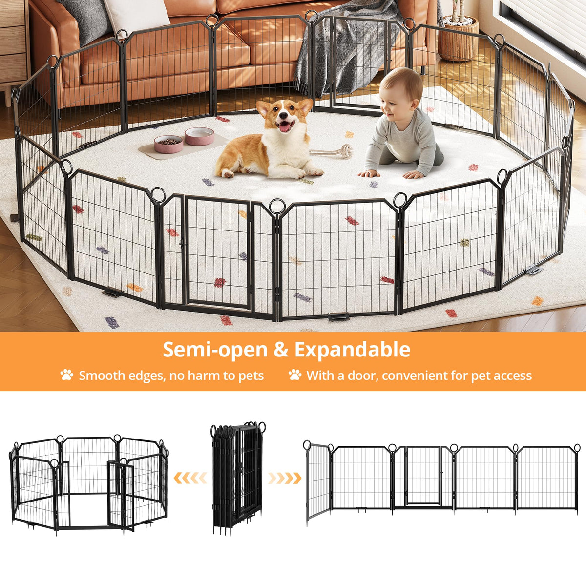 32 Inch 16 Panel Metal Dog Playpen A113