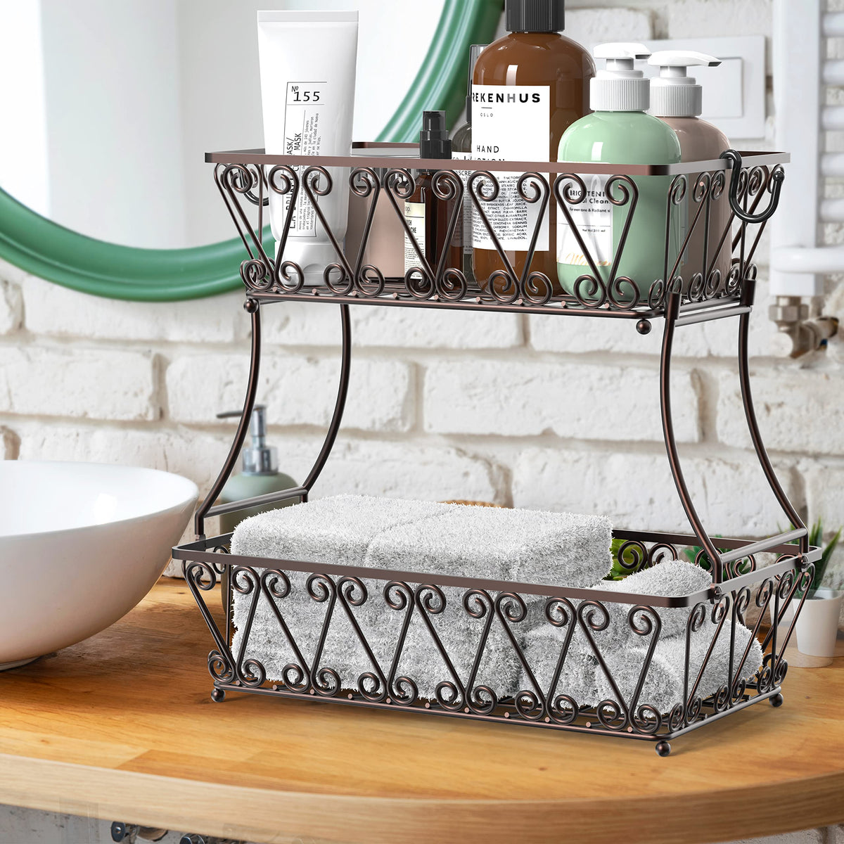 2-Tier Countertop Fruit Basket Bowl Storage G647966