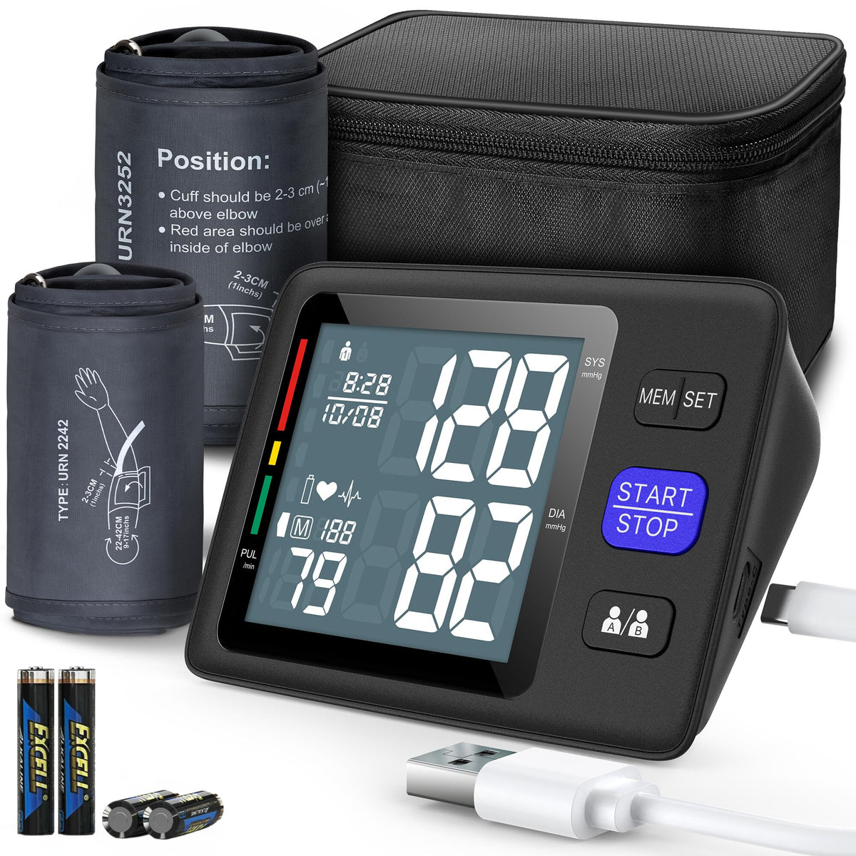 Upper Arm Blood Pressure Machine with 2 Size Cuffs P832978