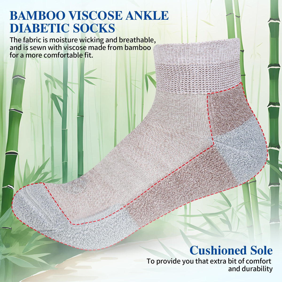 Diabetic Socks for Men, 10 Pairs Ankle & Low Cut Size 9-15 D761151