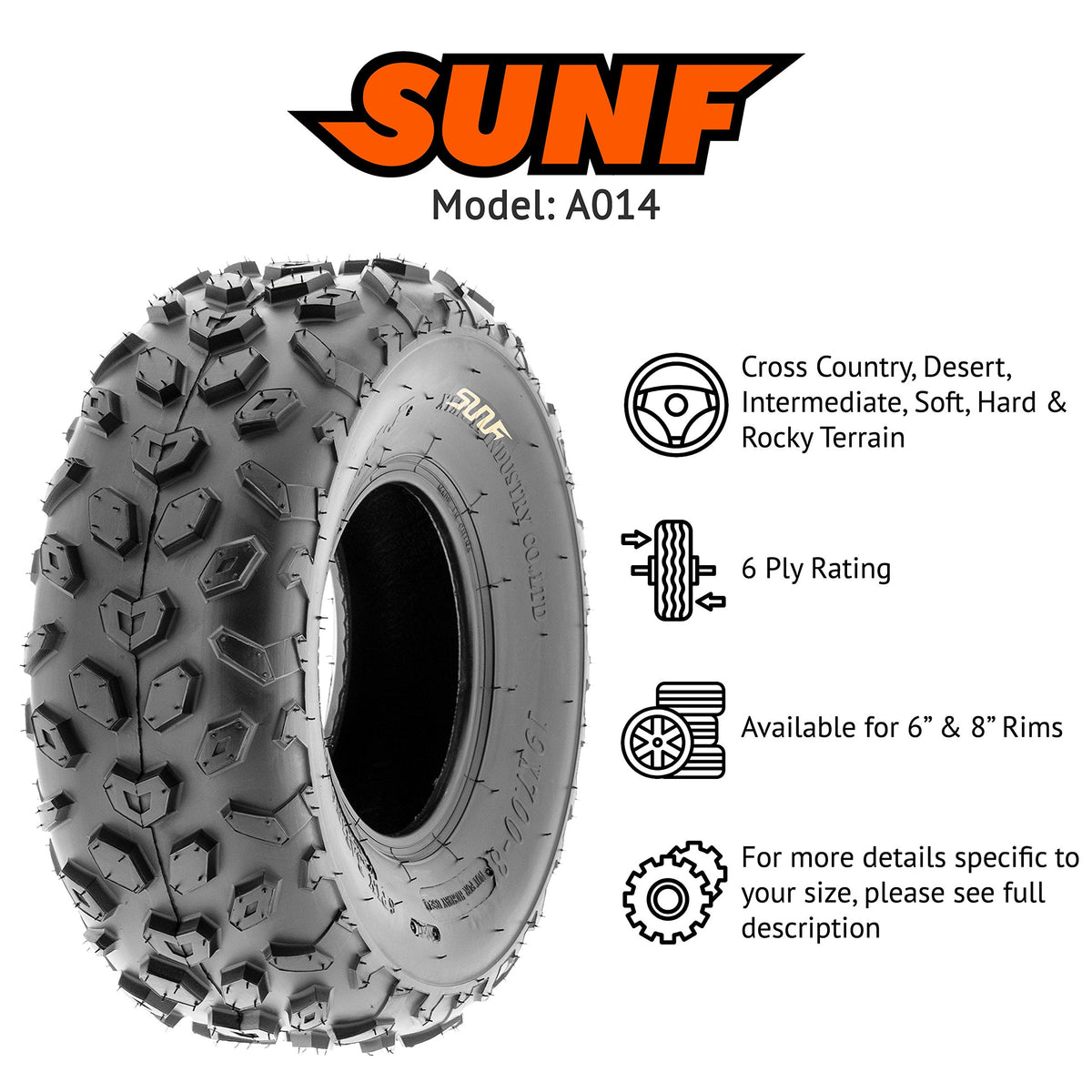 19x7-8 Tubeless 6 Ply Set of 4 K991