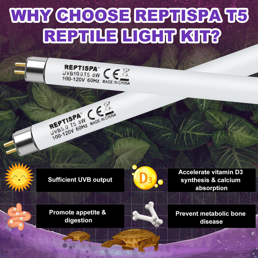 8W T5 HO UVB Fluorescent Light Fixture Combo Kit Q350