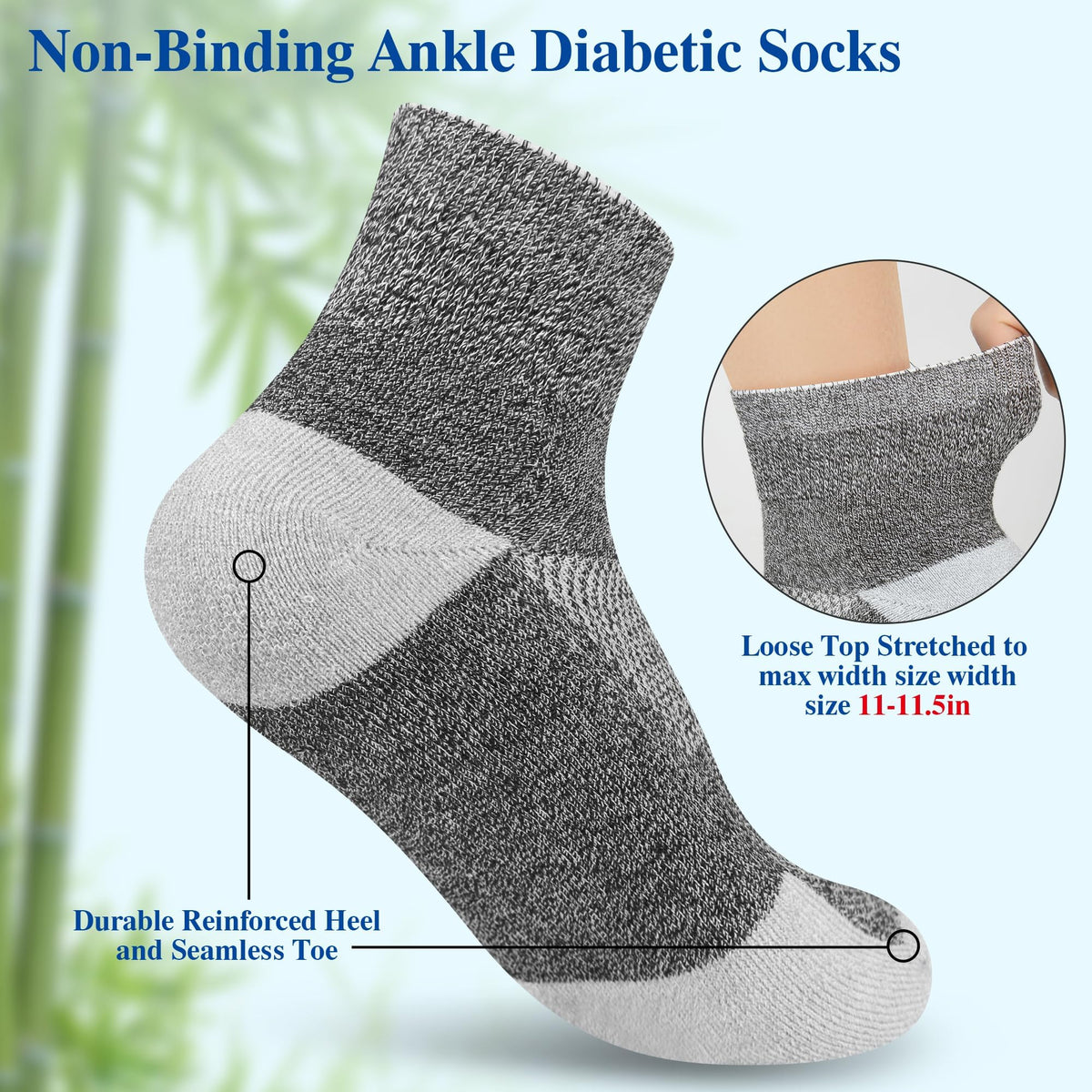 Diabetic Socks for Men, 10 Pairs Ankle & Low Cut Size 9-15 D761151